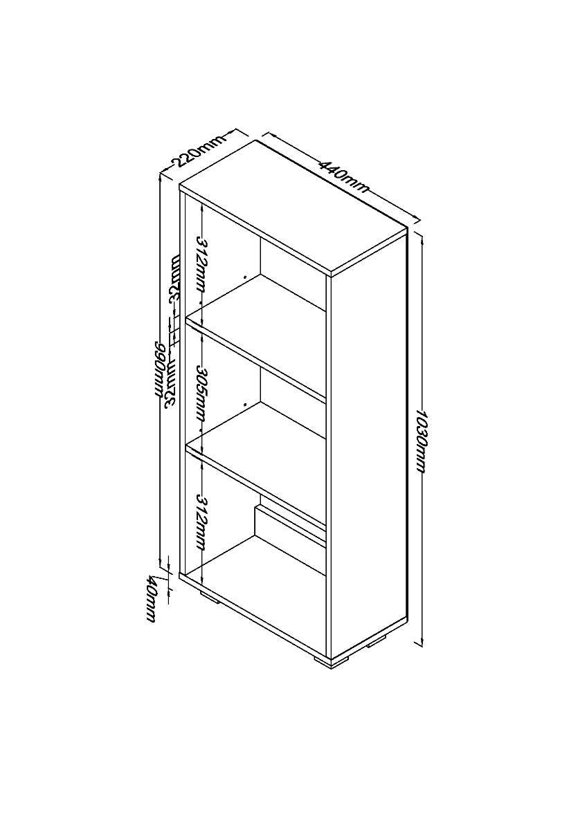 Lido - White high gloss low narrow bookcase - Price Crash Furniture