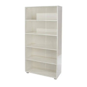 Lido - White high gloss tall bookcase - Price Crash Furniture