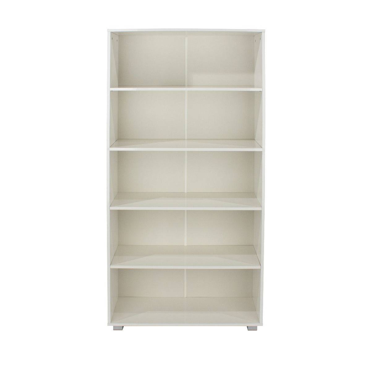 Lido - White high gloss tall bookcase - Price Crash Furniture