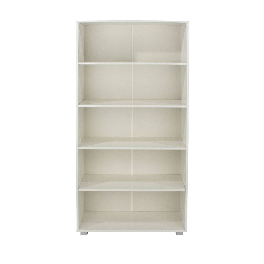 Lido - White high gloss tall bookcase - Price Crash Furniture