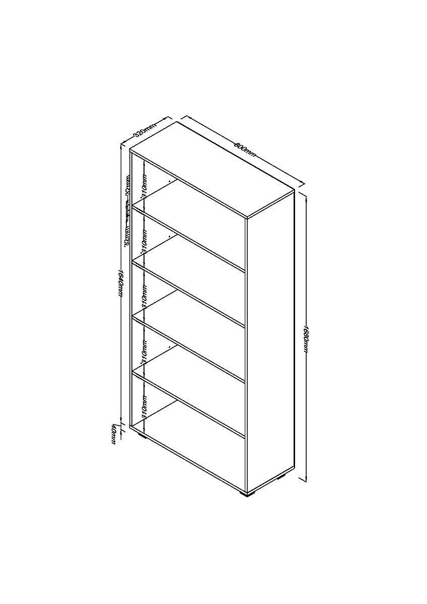 Lido - White high gloss tall bookcase - Price Crash Furniture