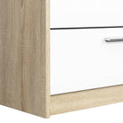 Line Wardrobe - 2 Doors 4 Drawers In Oak With White High Gloss - Price Crash Furniture