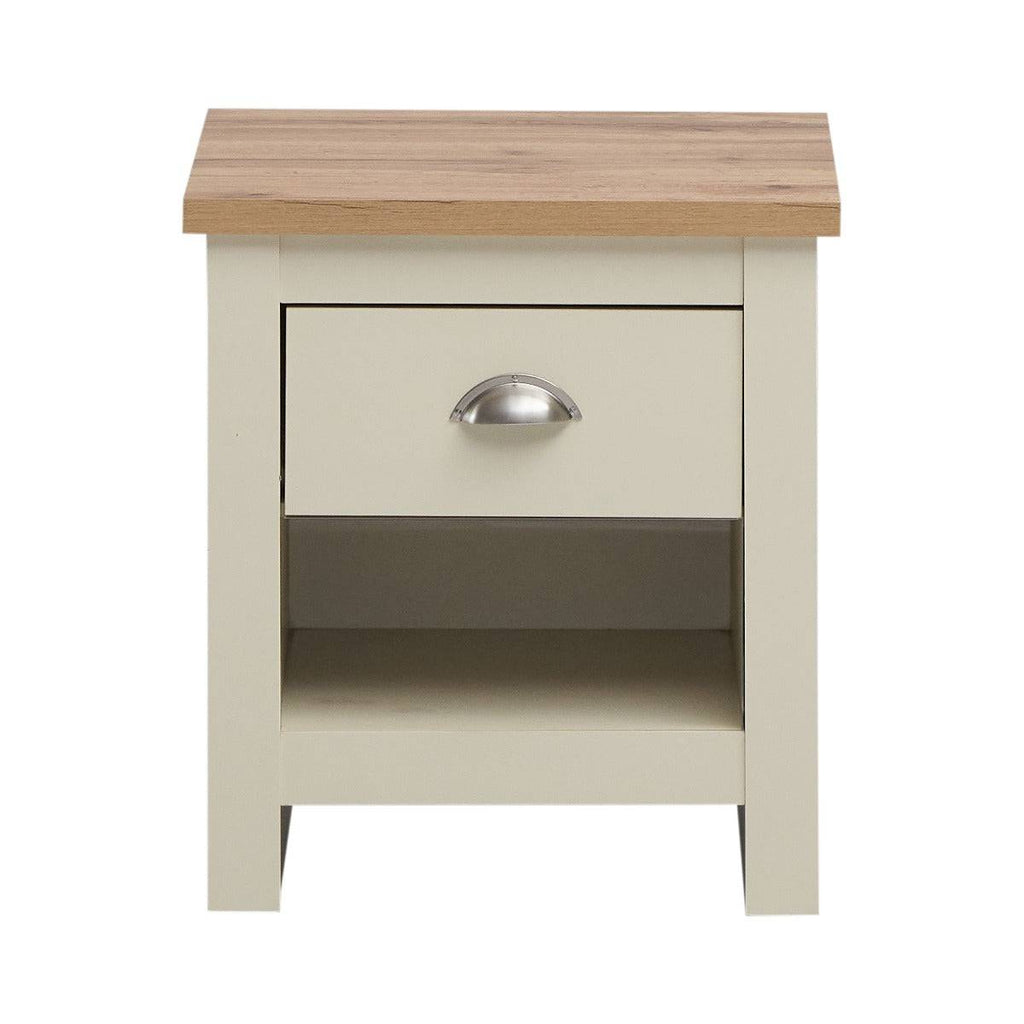 Lisbon 1 drawer bedside table / lamp table by TAD - Price Crash Furniture