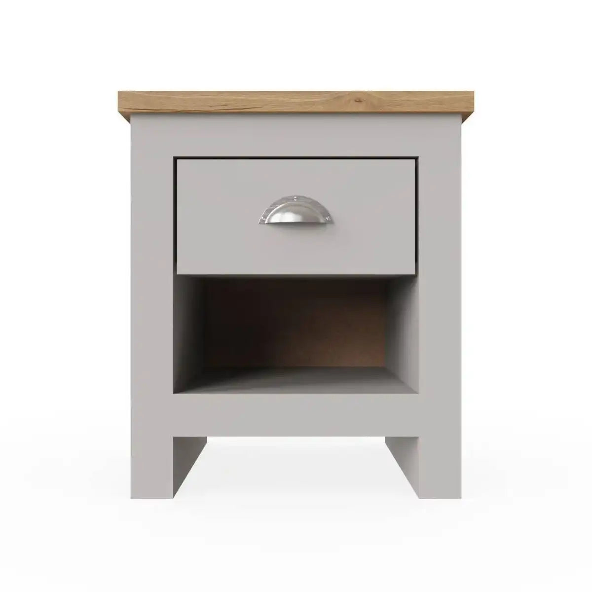 Lisbon 1 drawer bedside table / lamp table by TAD in Grey - Price Crash Furniture