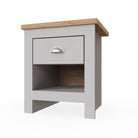 Lisbon 1 drawer bedside table / lamp table by TAD in Grey - Price Crash Furniture