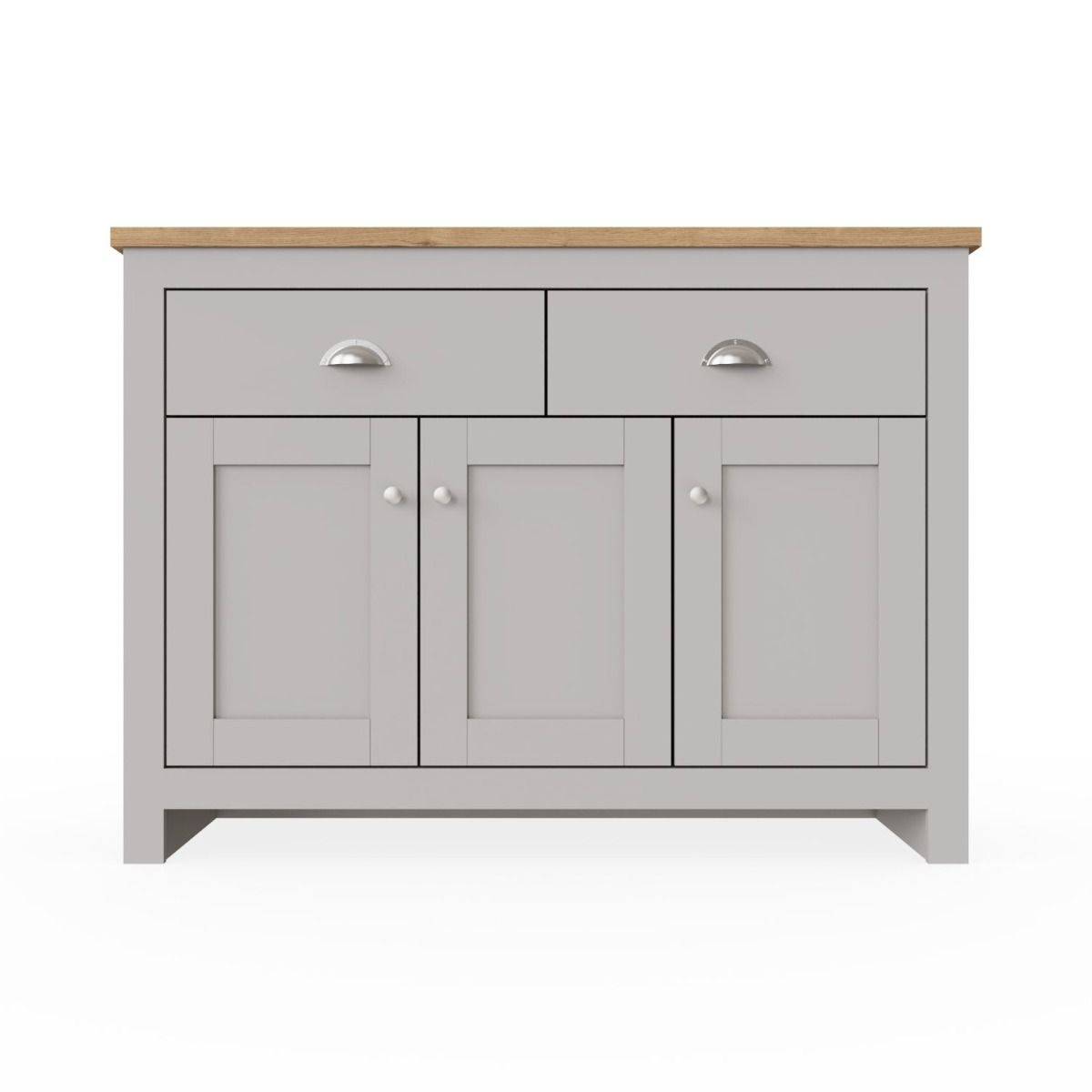 Lisbon 2 DOORS 2 DRAWER SIDEBOARD in grey - Price Crash Furniture