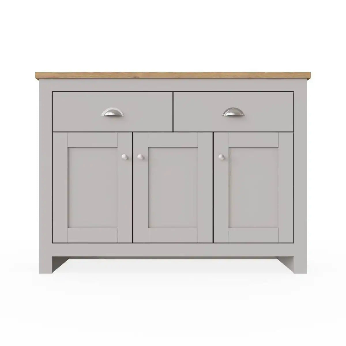 Lisbon 3 DOORS 2 DRAWER SIDEBOARD in grey - Price Crash Furniture