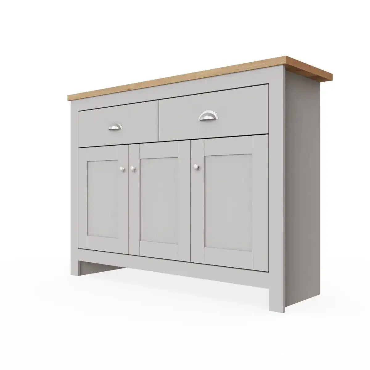 Lisbon 3 DOORS 2 DRAWER SIDEBOARD in grey - Price Crash Furniture