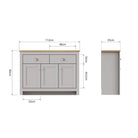 Lisbon 2 DOORS 2 DRAWER SIDEBOARD in grey - Price Crash Furniture