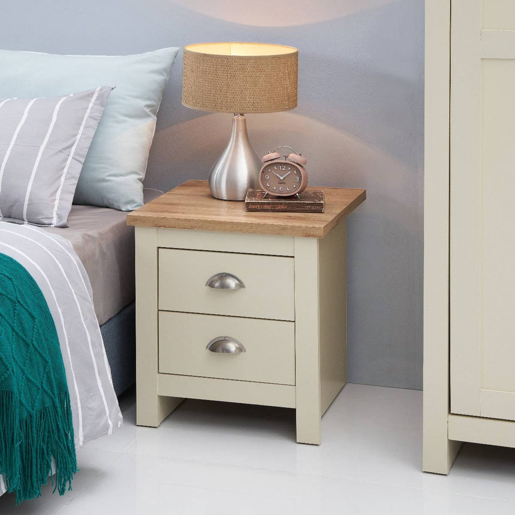 Lisbon 2 drawer bedside table / lamp table by TAD - Price Crash Furniture