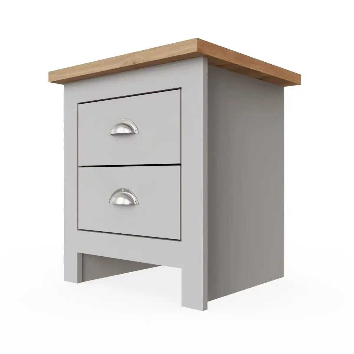 Lisbon 2 drawer bedside table / lamp table by TAD in Grey - Price Crash Furniture