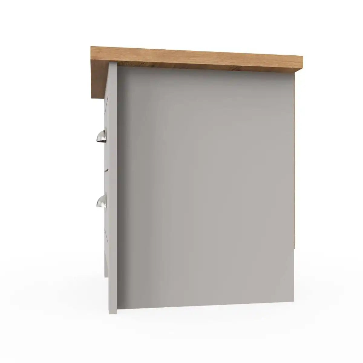 Lisbon 2 drawer bedside table / lamp table by TAD in Grey - Price Crash Furniture