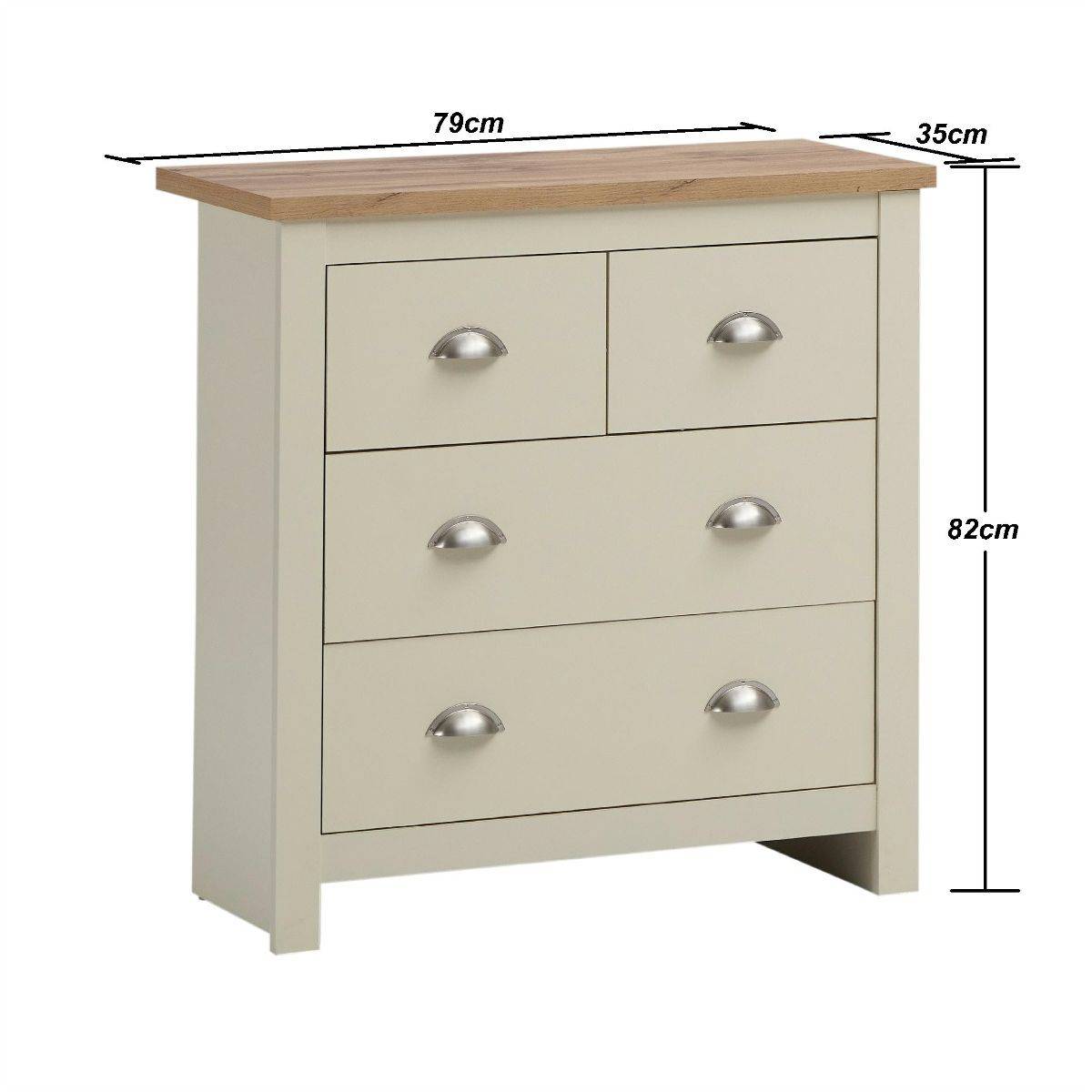 Lisbon 2 Piece Bedroom Set: 1 drawer bedside table + 4 drawer chest of drawers - Price Crash Furniture