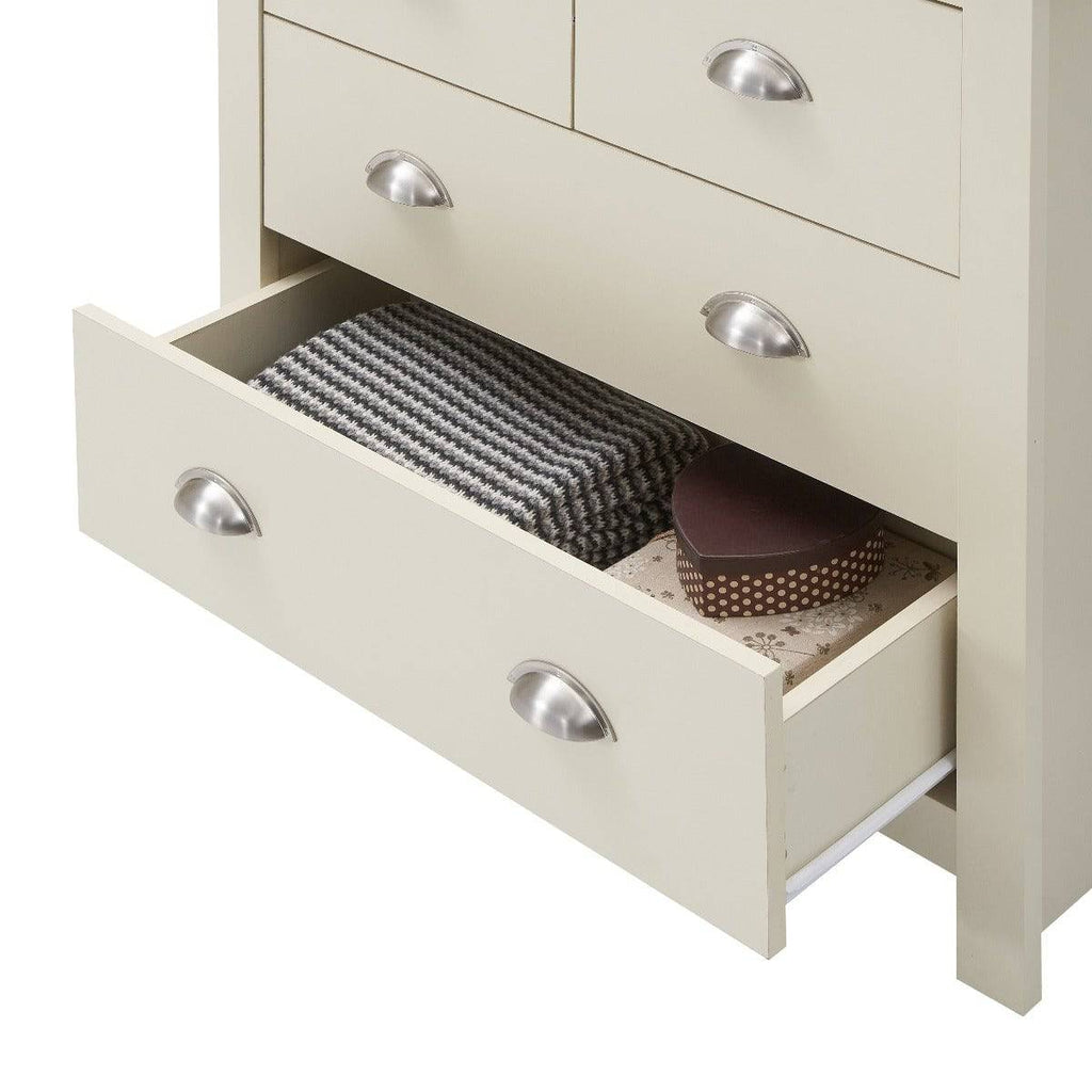 Lisbon 2 Piece Bedroom Set: 1 drawer bedside table + 4 drawer chest of drawers - Price Crash Furniture