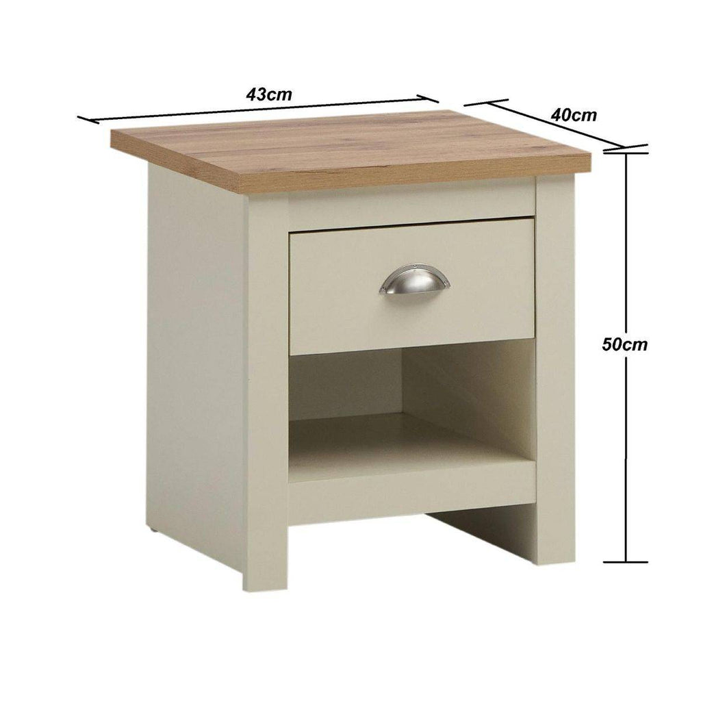 Lisbon 2 Piece Bedroom Set: 1 drawer bedside table + 7 drawer chest of drawers - Price Crash Furniture