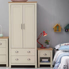 Lisbon 2 Piece Bedroom Set: 2 door wardrobe + 1 drawer bedside table - Price Crash Furniture