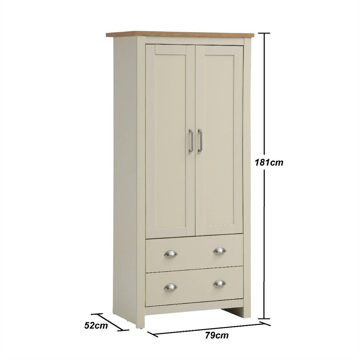 Lisbon 2 Piece Bedroom Set: 2 door wardrobe + 1 drawer bedside table - Price Crash Furniture