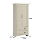 Lisbon 2 Piece Bedroom Set: 2 door wardrobe + 1 drawer bedside table - Price Crash Furniture