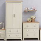 Lisbon 2 Piece Bedroom Set: 2 door wardrobe + 4 drawer chest of drawers - Price Crash Furniture