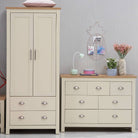 Lisbon 2 Piece Bedroom Set: 2 door wardrobe + 7 drawer chest of drawers - Price Crash Furniture