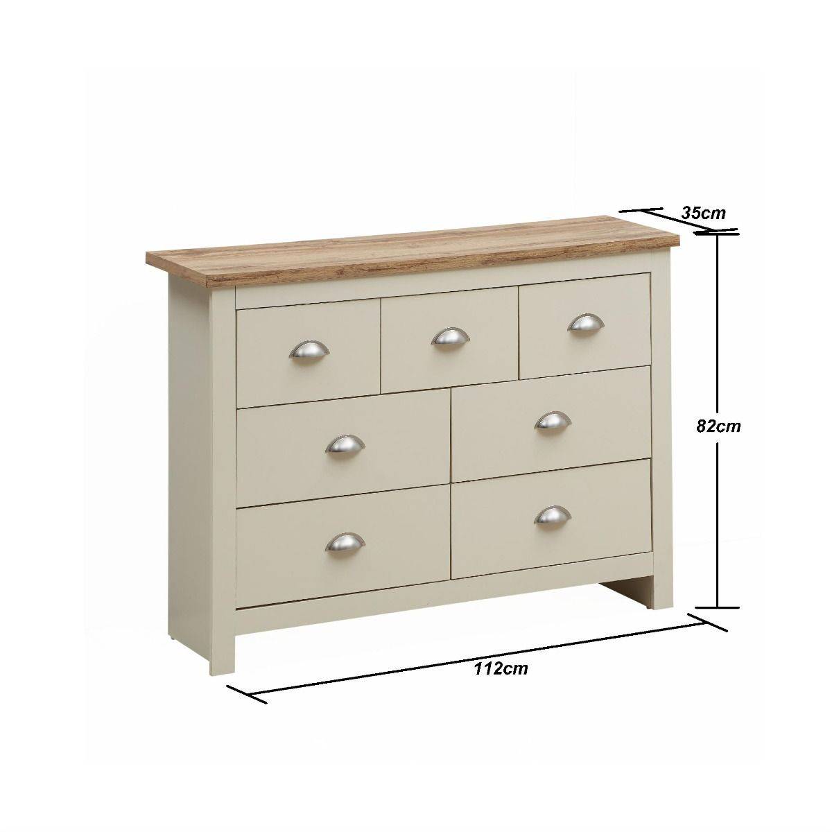 Lisbon 2 Piece Bedroom Set: 2 door wardrobe + 7 drawer chest of drawers - Price Crash Furniture