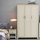 Lisbon 2 Piece Bedroom Set: 3 door wardrobe + 1 drawer bedside table - Price Crash Furniture