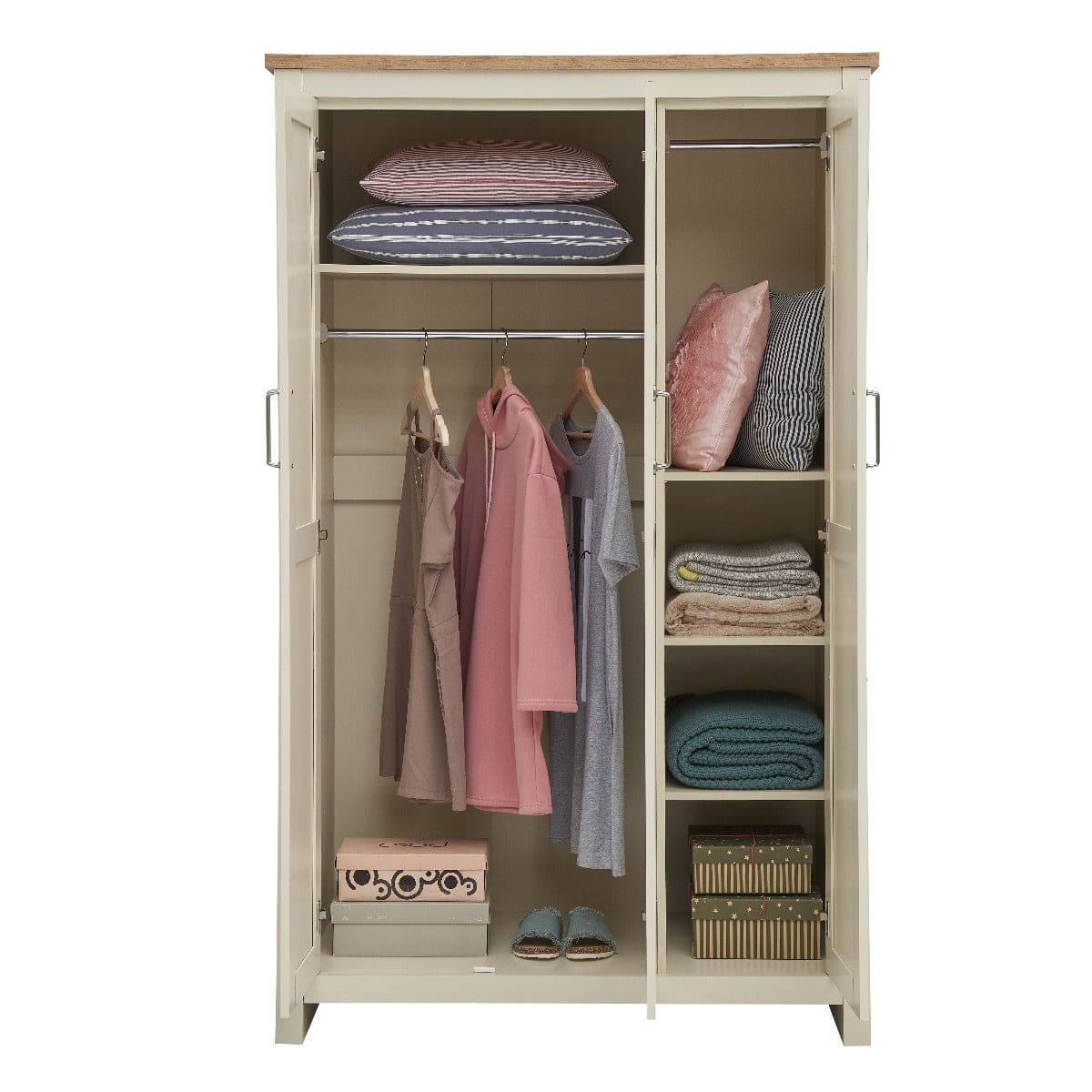 Lisbon 2 Piece Bedroom Set: 3 door wardrobe + 1 drawer bedside table - Price Crash Furniture