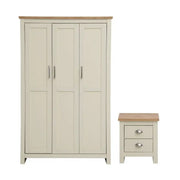Lisbon 2 Piece Bedroom Set: 3 door wardrobe + 2 drawer bedside table - Price Crash Furniture