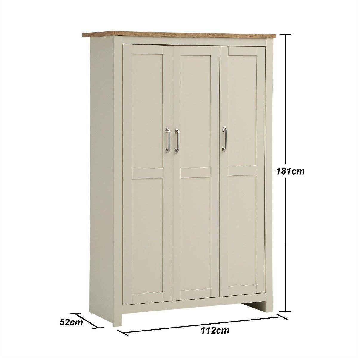 Lisbon 2 Piece Bedroom Set: 3 door wardrobe + 2 drawer bedside table - Price Crash Furniture