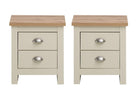 Lisbon 2 Piece Set - 2x Two Drawer Bedside Tables / Lamp Tables - Price Crash Furniture