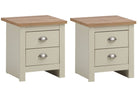 Lisbon 2 Piece Set - 2x Two Drawer Bedside Tables / Lamp Tables - Price Crash Furniture