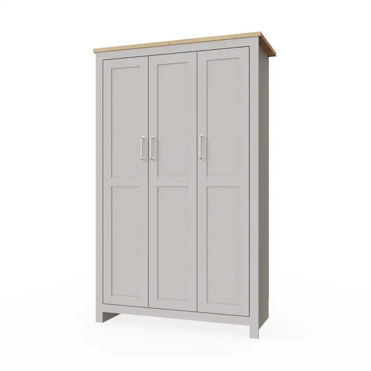 Lisbon 3 door wardrobe in grey & oak by TAD - Price Crash Furniture
