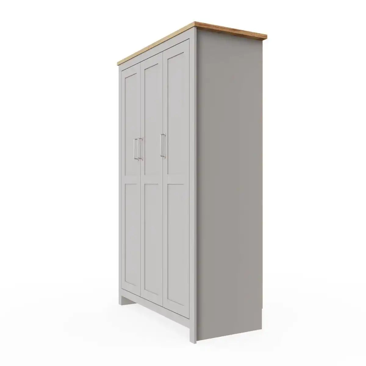 Lisbon 3 door wardrobe in grey & oak by TAD - Price Crash Furniture