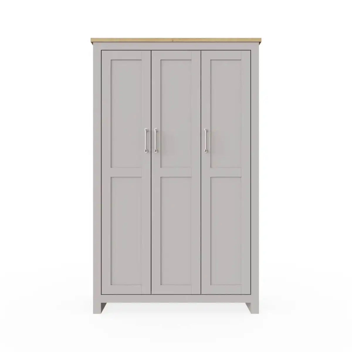 Lisbon 3 door wardrobe in grey & oak by TAD - Price Crash Furniture