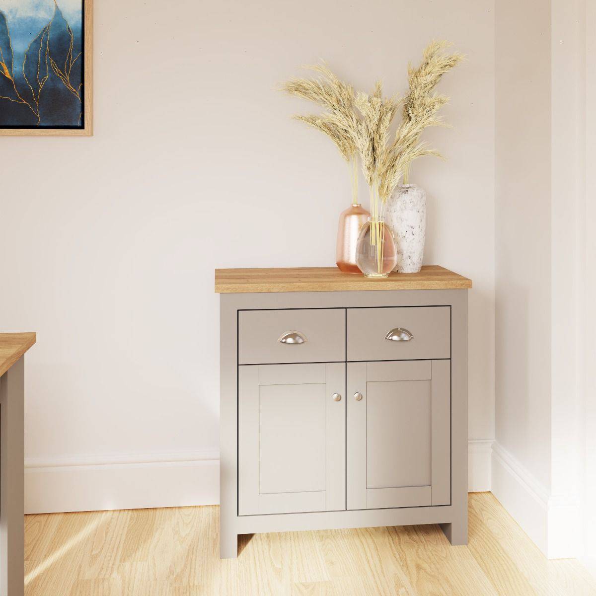 Lisbon 3 DOORS 2 DRAWER SIDEBOARD in grey - Price Crash Furniture