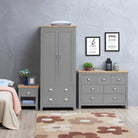 Lisbon 3 Piece Bedroom Set: 2 door + 2 drawer wardrobe + 4 drawer chest + 1 drawer bedside - Price Crash Furniture