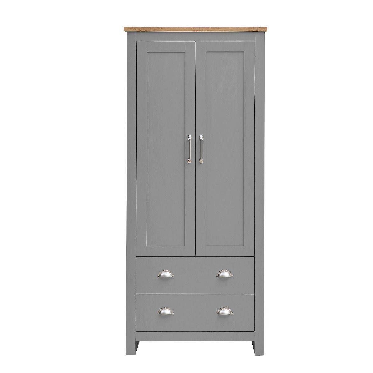 Lisbon 3 Piece Bedroom Set: 2 door + 2 drawer wardrobe + 4 drawer chest + 1 drawer bedside - Price Crash Furniture