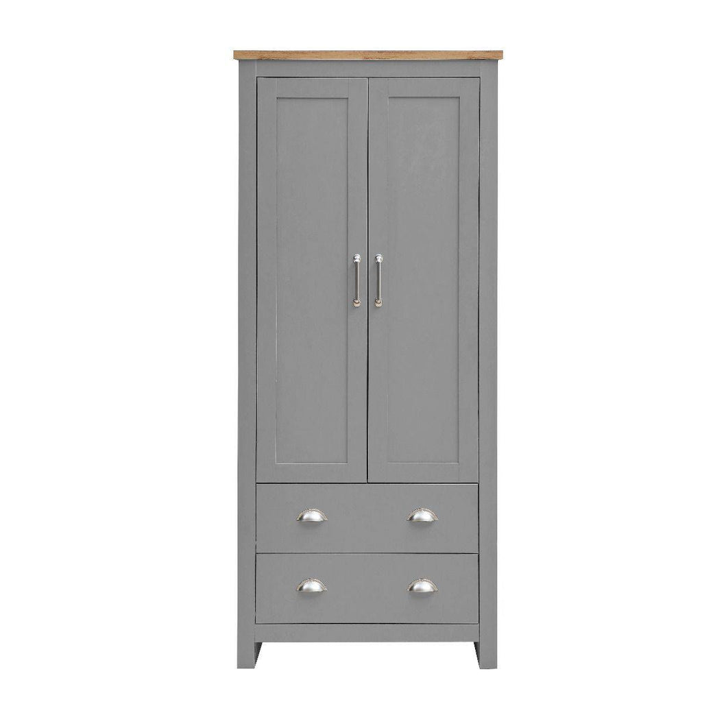 Lisbon 3 Piece Bedroom Set: 2 door / 2 drawer wardrobe + 7 drawer chest + 1 drawer bedside - Price Crash Furniture