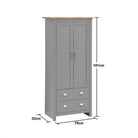 Lisbon 3 Piece Bedroom Set: 2 door wardrobe + 4 drawer chest + 2 drawer bedside - Price Crash Furniture