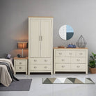 Lisbon 3 Piece Bedroom Set: 2 door wardrobe + 7 drawer chest + 2 drawer bedside - Price Crash Furniture