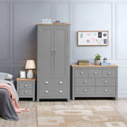 Lisbon 3 Piece Bedroom Set: 2 door wardrobe 7 drawer chest 2 drawer bedside - Price Crash Furniture
