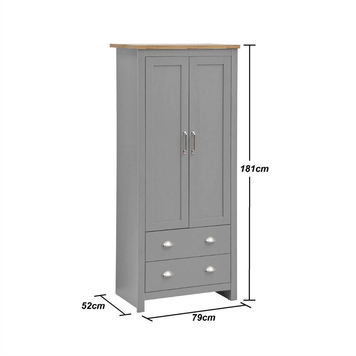 Lisbon 3 Piece Bedroom Set: 2 door wardrobe + 7 drawer chest + 2 drawer bedside - Price Crash Furniture