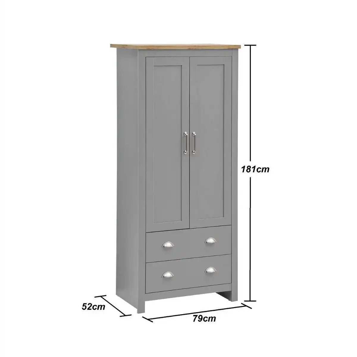 Lisbon 3 Piece Bedroom Set: 2 door wardrobe 7 drawer chest 2 drawer bedside - Price Crash Furniture