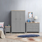 Lisbon 3 PIECE BEDROOM SET (3 DOOR WARDROBE, 3+4 CHEST, 2 DRAWER BEDSIDE) - Price Crash Furniture