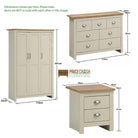 Lisbon 3 Piece Bedroom Set: 3 door wardrobe + 4 drawer chest + 2 drawer bedside - Price Crash Furniture