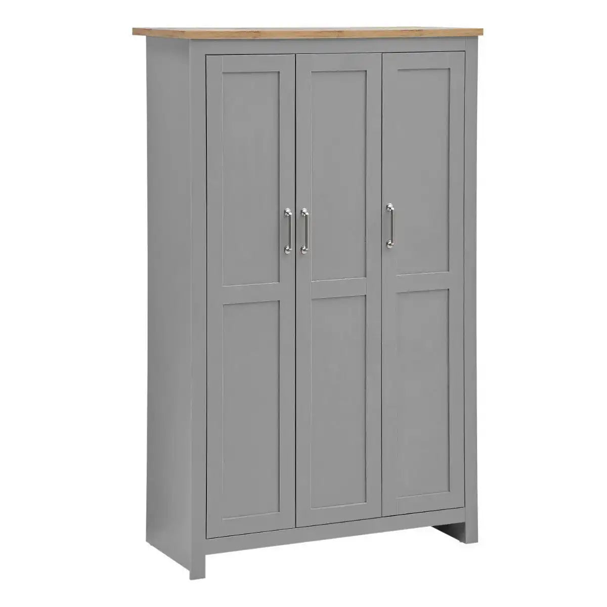 Lisbon Grey Set: 3 door wardrobe 7 drawer chest 1 drawer bedside - Price Crash Furniture