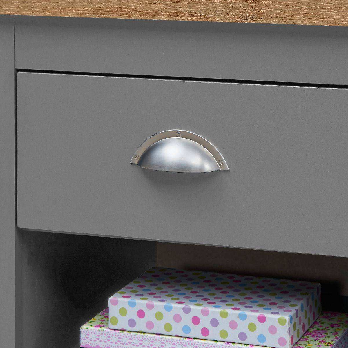 Lisbon Grey Set: 3 door wardrobe 7 drawer chest 1 drawer bedside - Price Crash Furniture