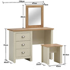 Lisbon 3 piece set: dressing table, stool, mirror by TAD - Price Crash Furniture