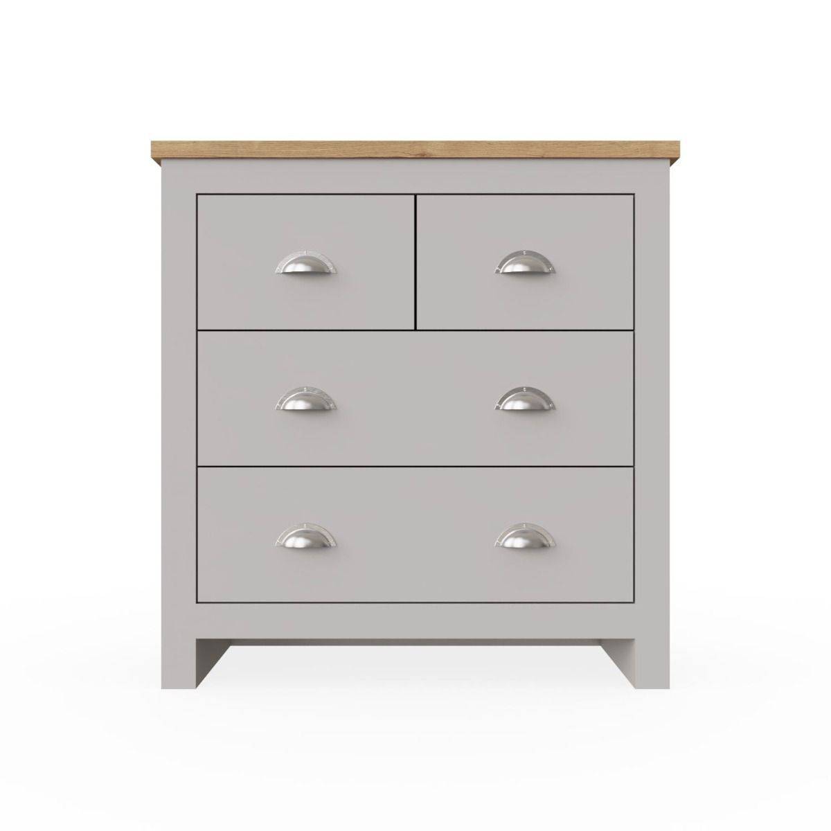 Lisbon 4 drawer chest of drawers by TAD in Grey - Price Crash Furniture