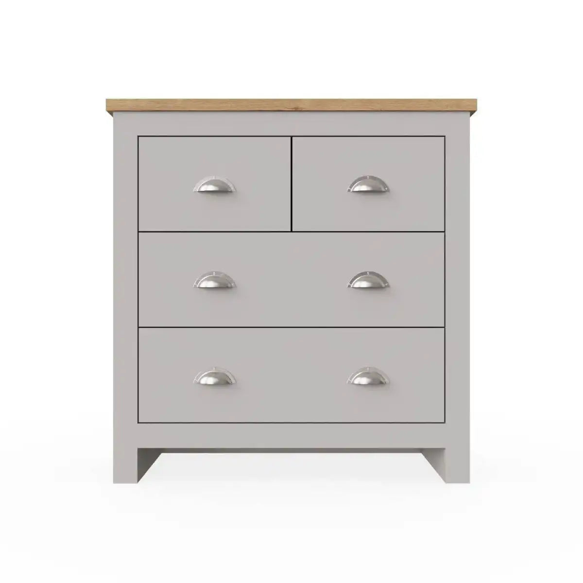 Lisbon 4 drawer chest of drawers by TAD in Grey - Price Crash Furniture
